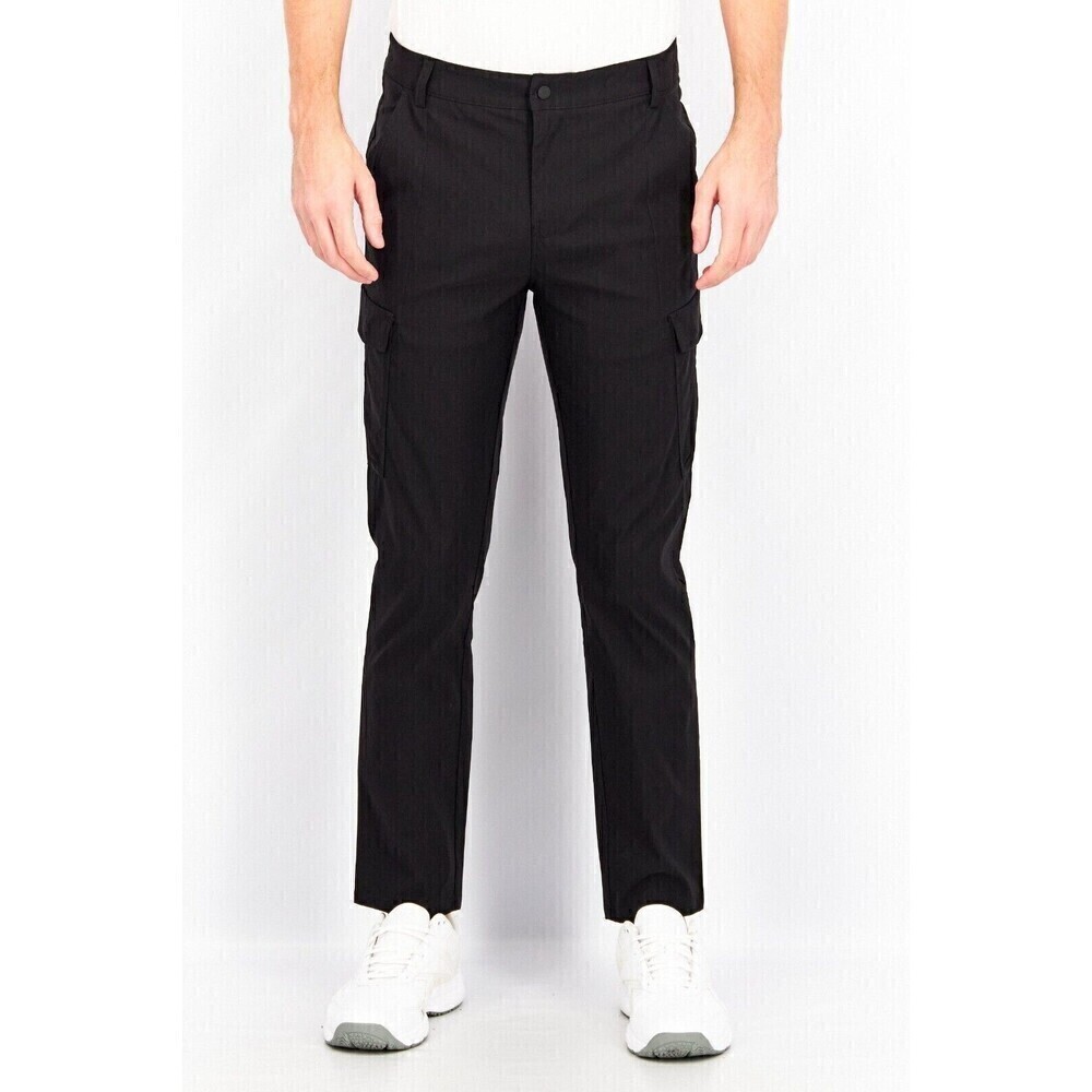 Kenneth Cole Mens Seam Cargo Pants Straight Leg Stretch Flat Front Black Size 40